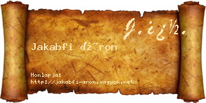 Jakabfi Áron névjegykártya
