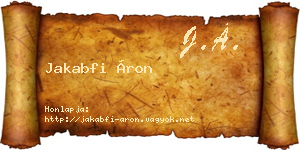 Jakabfi Áron névjegykártya