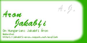 aron jakabfi business card