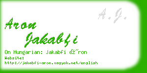 aron jakabfi business card